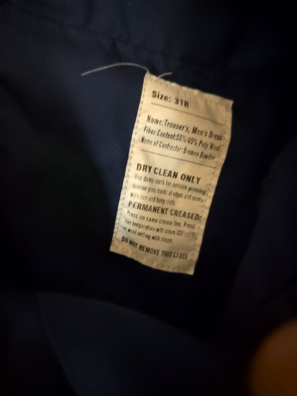 US Army Bremen-Bowden 451 Trousers Officer Mens 31R Pants Dress Blue Yellow Uni - Picture 3 of 14